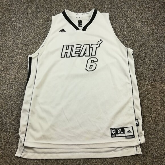 LeBron James Miami Heat Jersey Adidas Swingman White Mens Small (Youth XL) - Picture 1 of 11